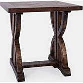 Fairview End Side Table in Distressed Oak Finish Wood